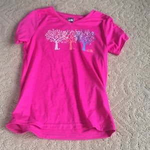 Pink north face shirt!